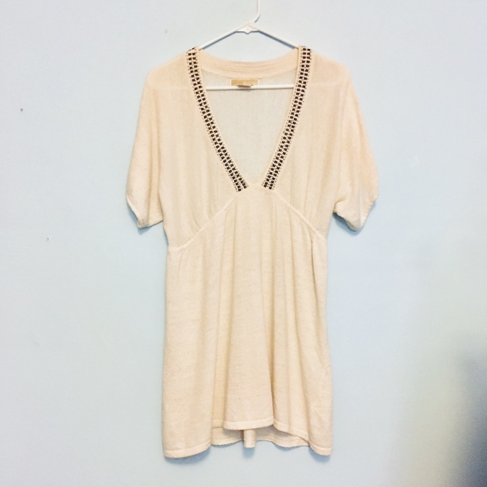 ✨Micheal Kors Mini Dress w Beaded Accents & Deep V